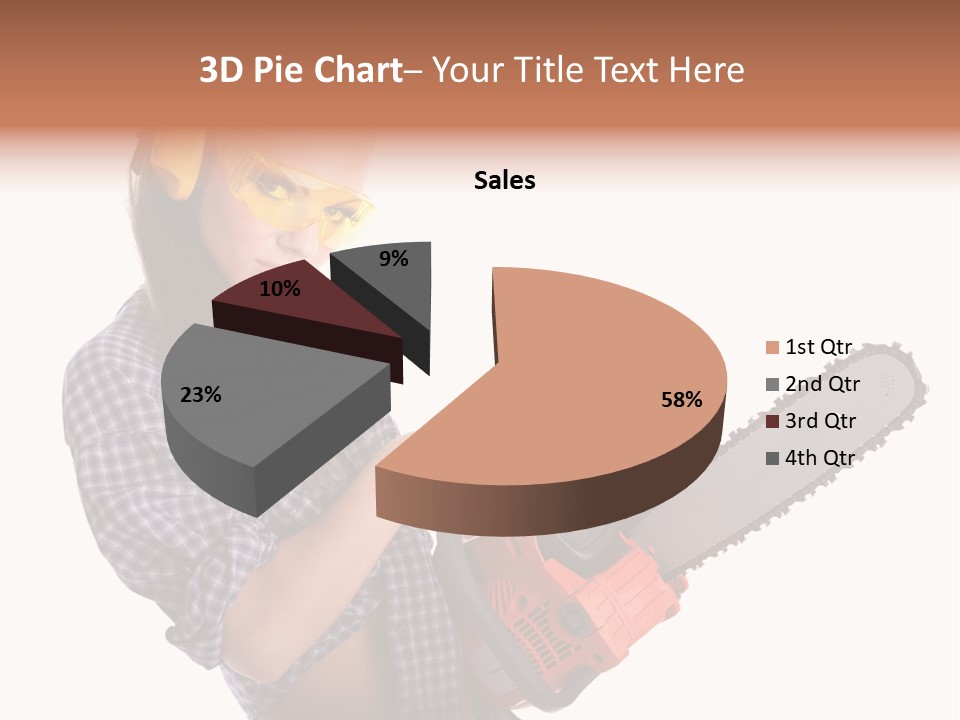 Shorts Girl Caucasian PowerPoint Template