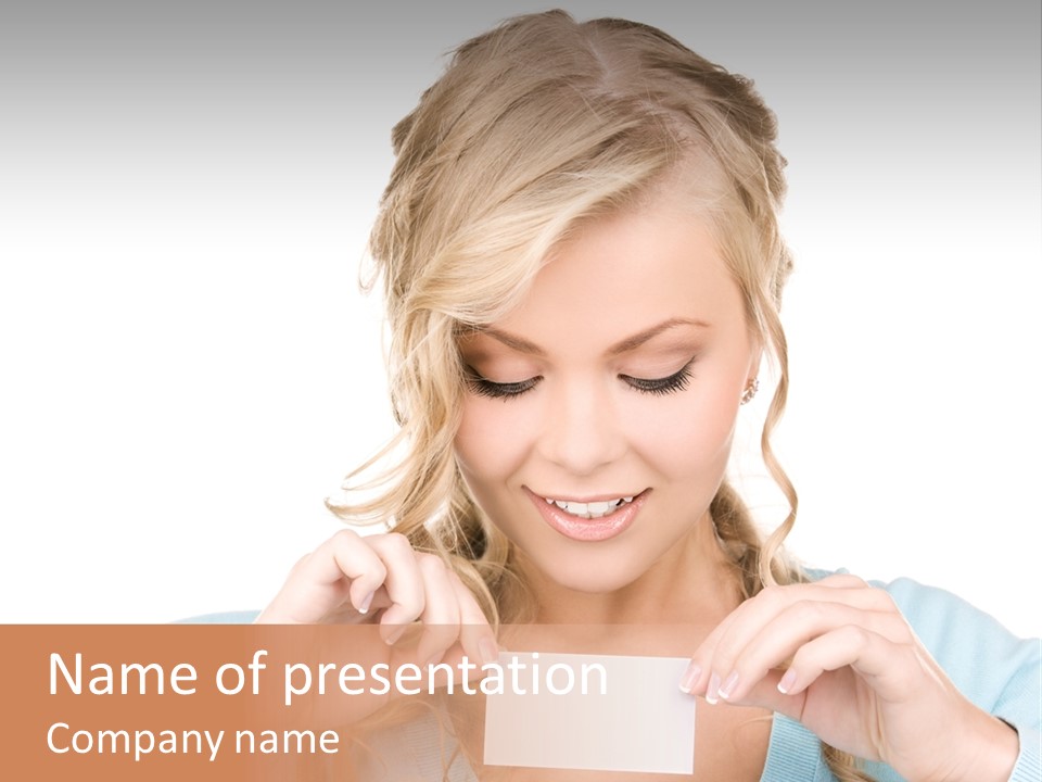 Attractive Happy Woman PowerPoint Template