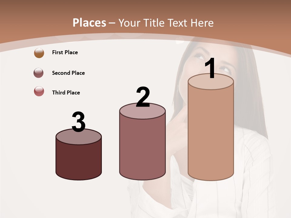Bubble Businesswoman Thoughtful PowerPoint Template