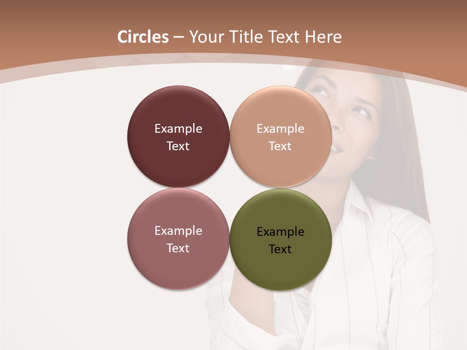 Bubble Businesswoman Thoughtful PowerPoint Template
