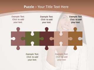 Bubble Businesswoman Thoughtful PowerPoint Template