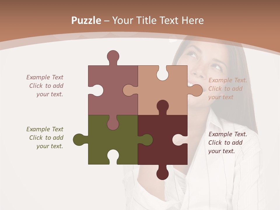 Bubble Businesswoman Thoughtful PowerPoint Template