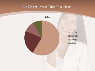 Bubble Businesswoman Thoughtful PowerPoint Template