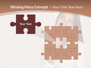 Bubble Businesswoman Thoughtful PowerPoint Template