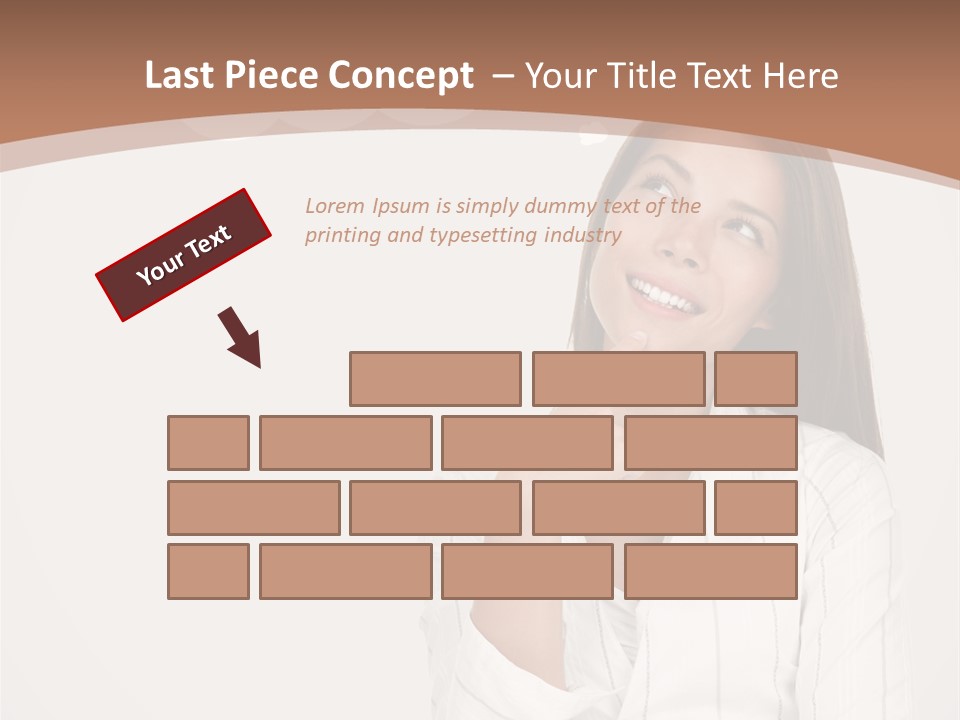 Bubble Businesswoman Thoughtful PowerPoint Template