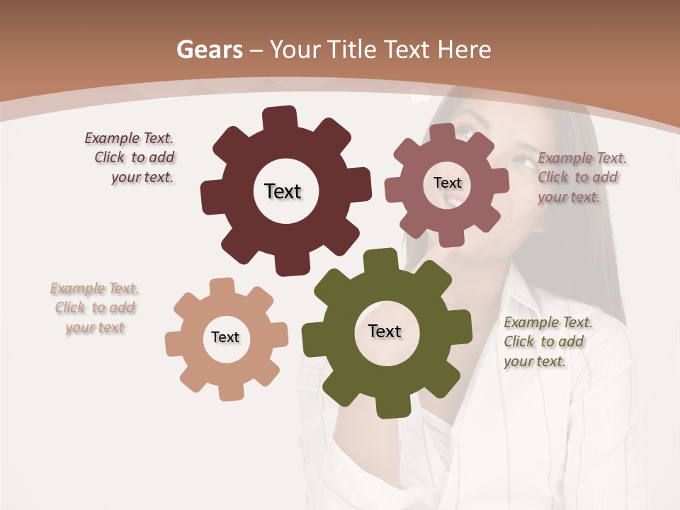 Bubble Businesswoman Thoughtful PowerPoint Template