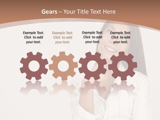Bubble Businesswoman Thoughtful PowerPoint Template
