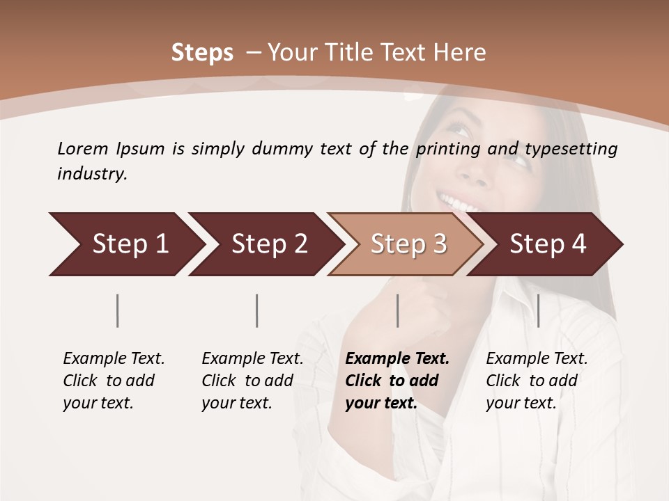 Bubble Businesswoman Thoughtful PowerPoint Template