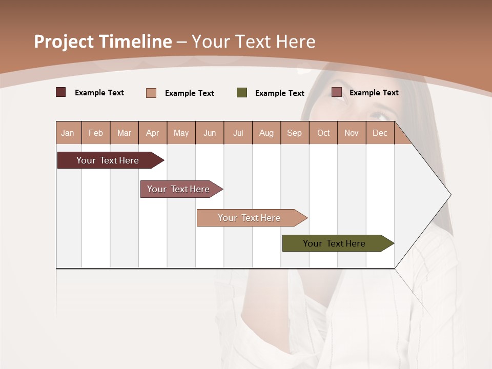 Bubble Businesswoman Thoughtful PowerPoint Template