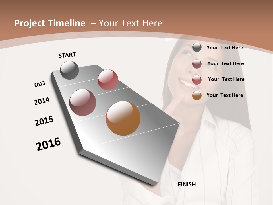 Bubble Businesswoman Thoughtful PowerPoint Template