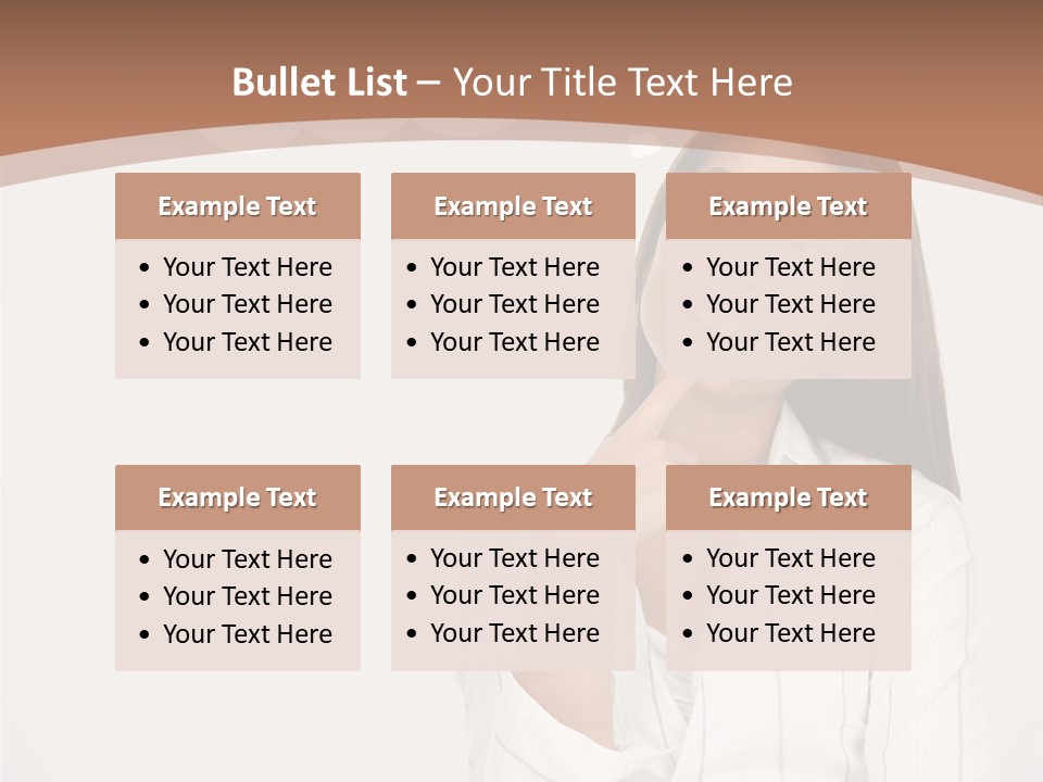 Bubble Businesswoman Thoughtful PowerPoint Template
