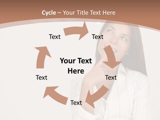 Bubble Businesswoman Thoughtful PowerPoint Template