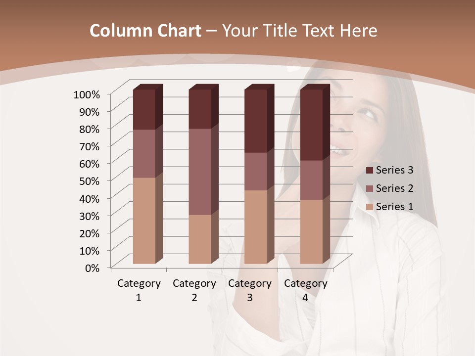 Bubble Businesswoman Thoughtful PowerPoint Template