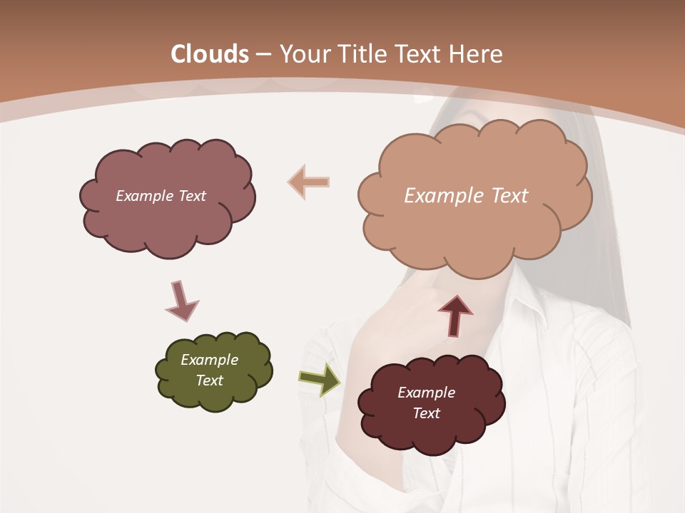 Bubble Businesswoman Thoughtful PowerPoint Template