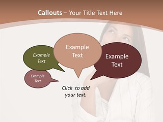 Bubble Businesswoman Thoughtful PowerPoint Template