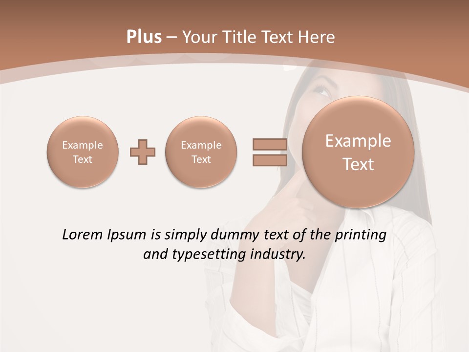 Bubble Businesswoman Thoughtful PowerPoint Template