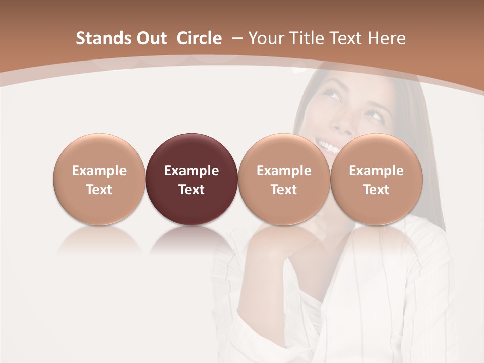 Bubble Businesswoman Thoughtful PowerPoint Template