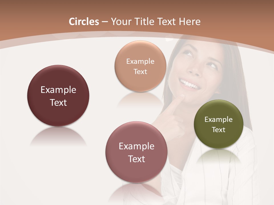 Bubble Businesswoman Thoughtful PowerPoint Template