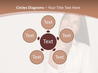 Bubble Businesswoman Thoughtful PowerPoint Template