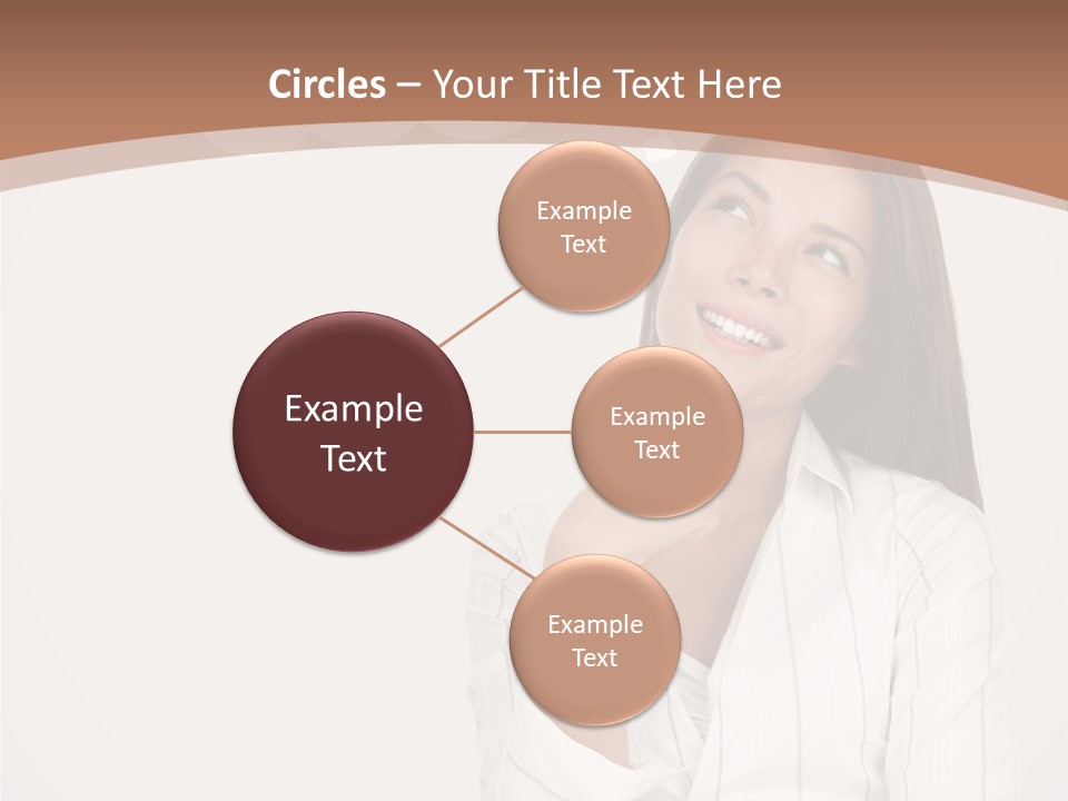 Bubble Businesswoman Thoughtful PowerPoint Template