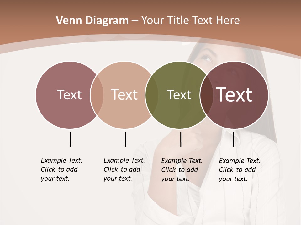 Bubble Businesswoman Thoughtful PowerPoint Template
