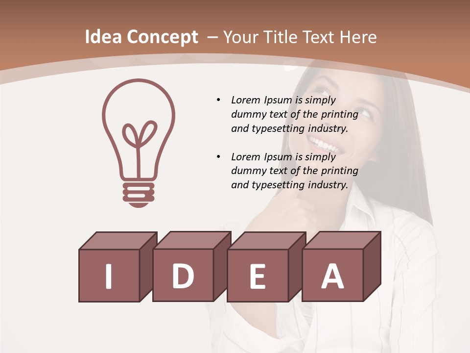Bubble Businesswoman Thoughtful PowerPoint Template