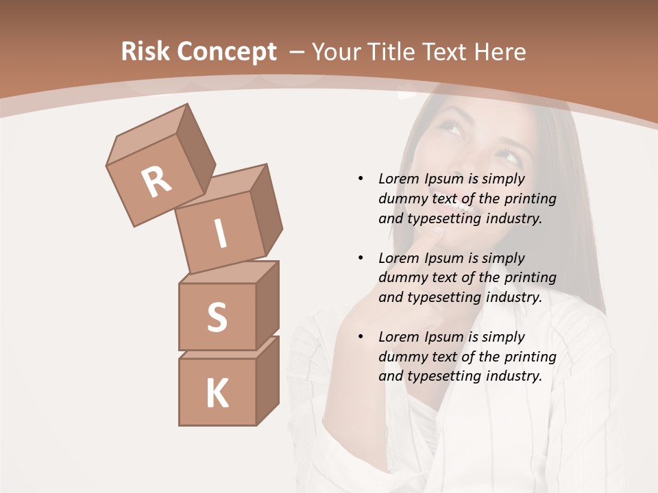 Bubble Businesswoman Thoughtful PowerPoint Template