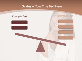 Bubble Businesswoman Thoughtful PowerPoint Template