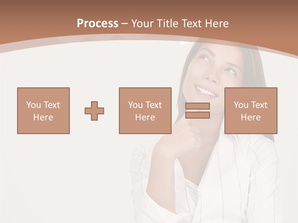 Bubble Businesswoman Thoughtful PowerPoint Template