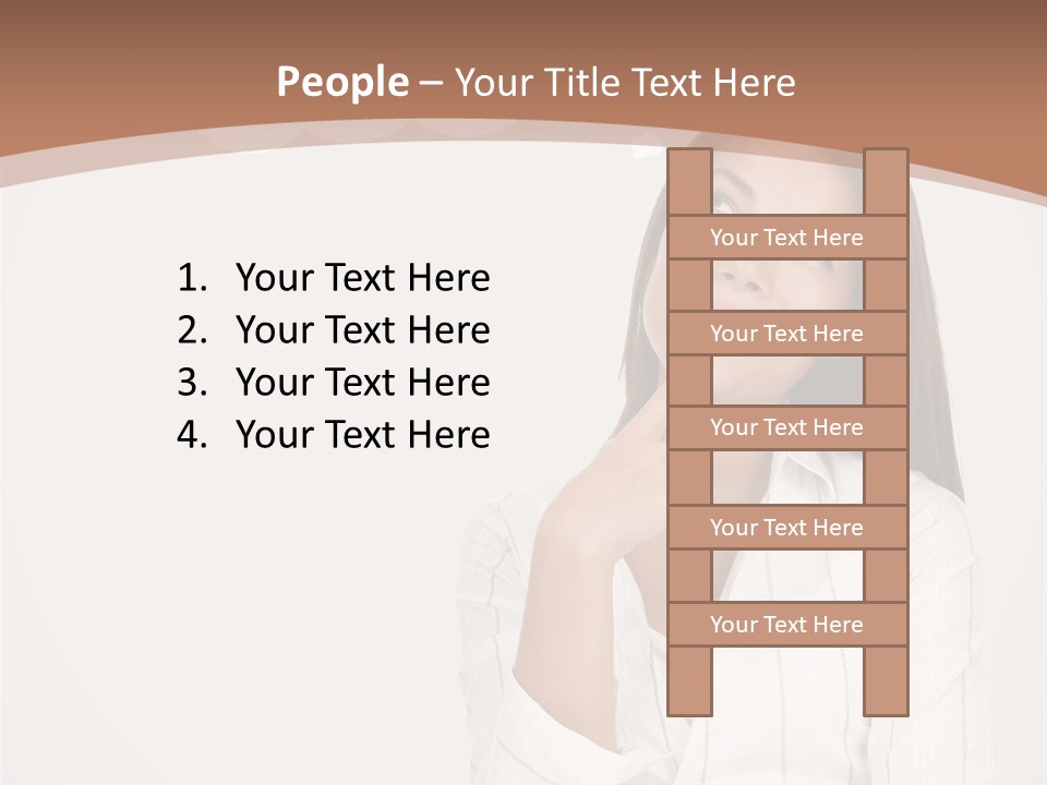 Bubble Businesswoman Thoughtful PowerPoint Template