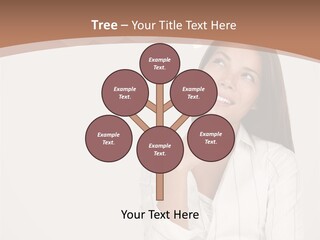 Bubble Businesswoman Thoughtful PowerPoint Template
