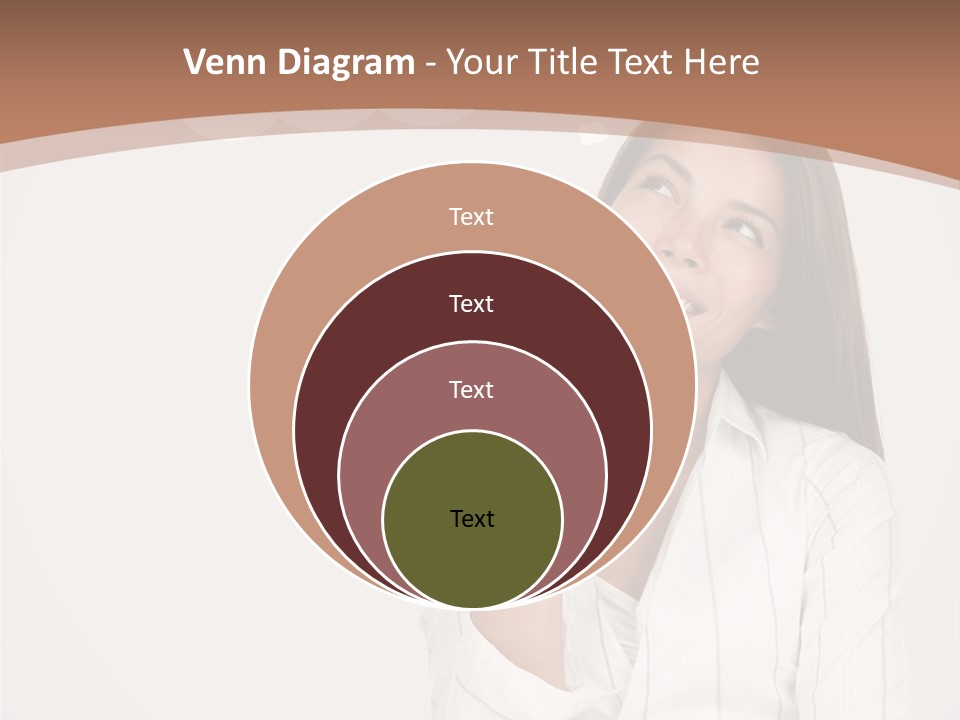 Bubble Businesswoman Thoughtful PowerPoint Template