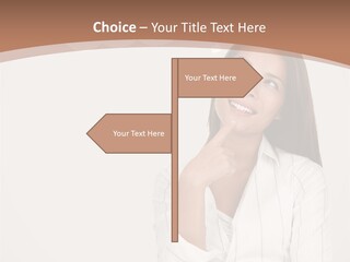 Bubble Businesswoman Thoughtful PowerPoint Template