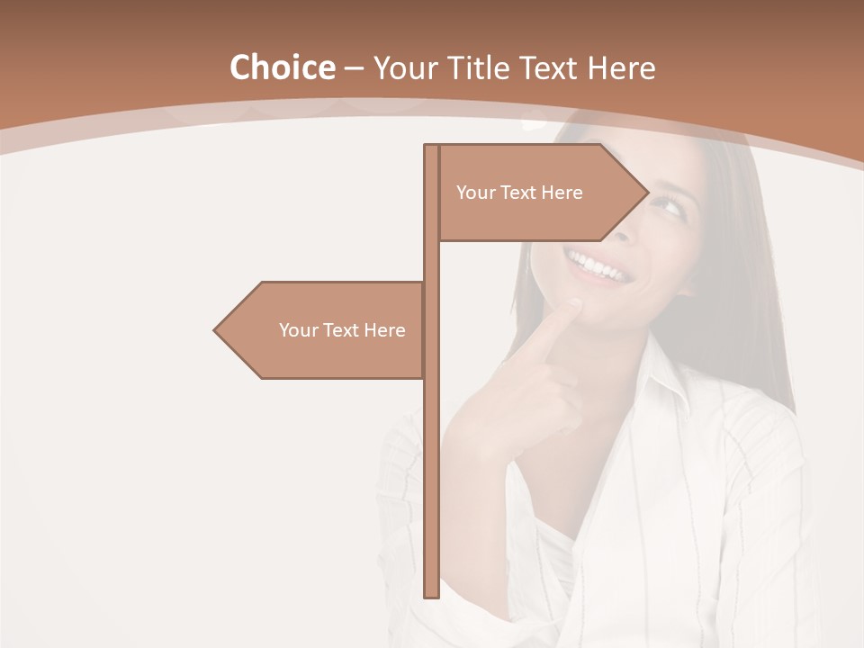 Bubble Businesswoman Thoughtful PowerPoint Template