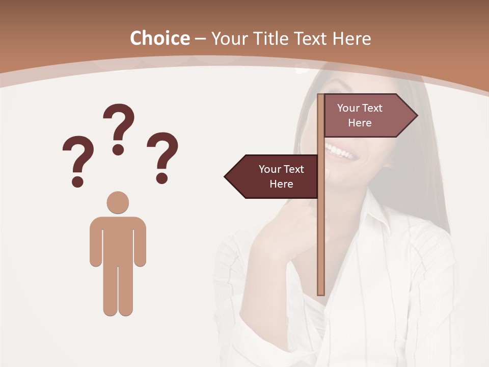 Bubble Businesswoman Thoughtful PowerPoint Template