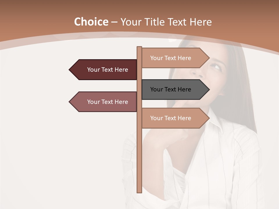 Bubble Businesswoman Thoughtful PowerPoint Template