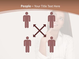 Bubble Businesswoman Thoughtful PowerPoint Template