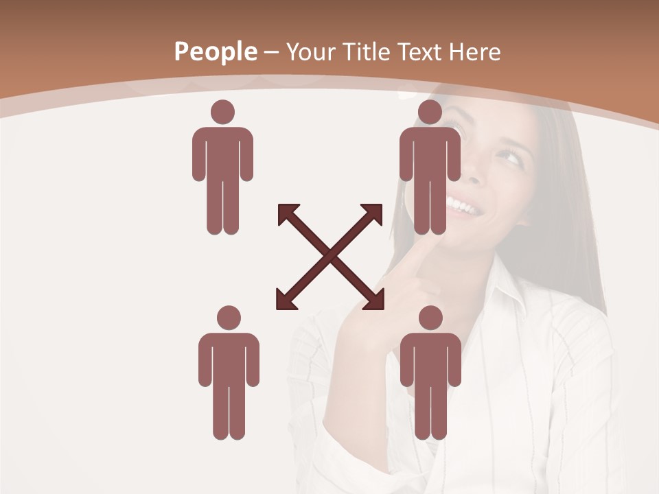 Bubble Businesswoman Thoughtful PowerPoint Template