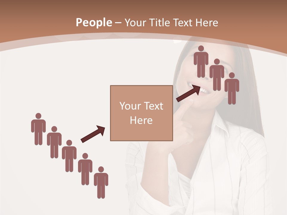 Bubble Businesswoman Thoughtful PowerPoint Template