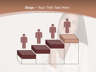 Bubble Businesswoman Thoughtful PowerPoint Template