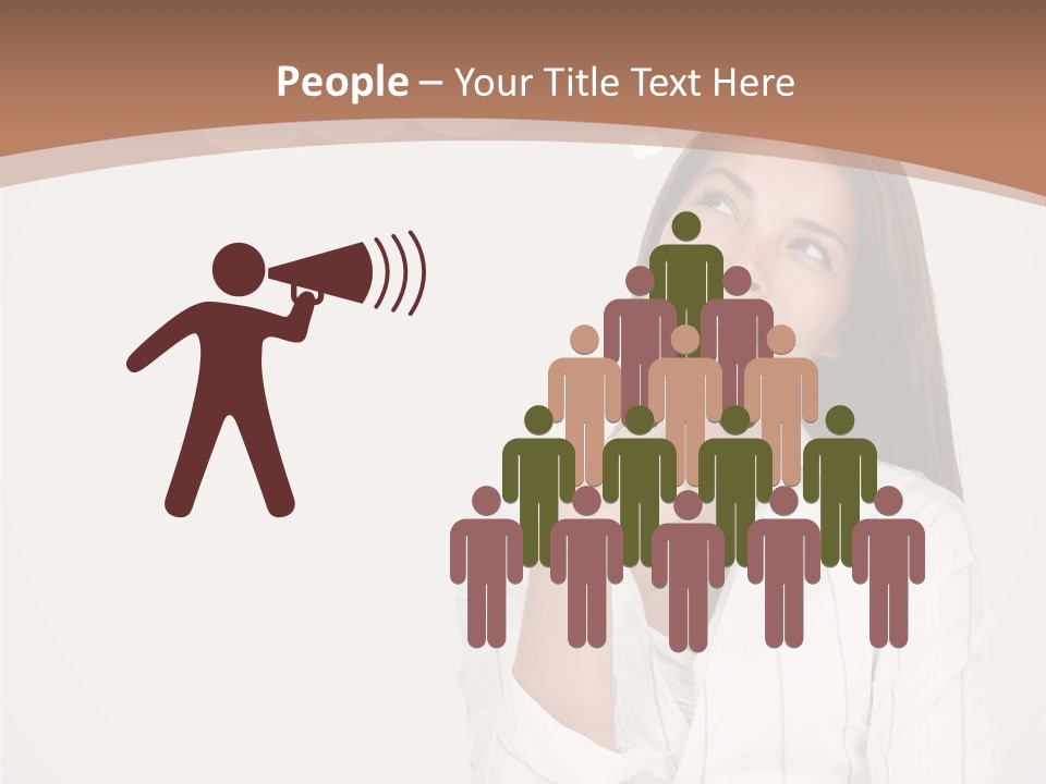 Bubble Businesswoman Thoughtful PowerPoint Template