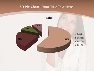Bubble Businesswoman Thoughtful PowerPoint Template