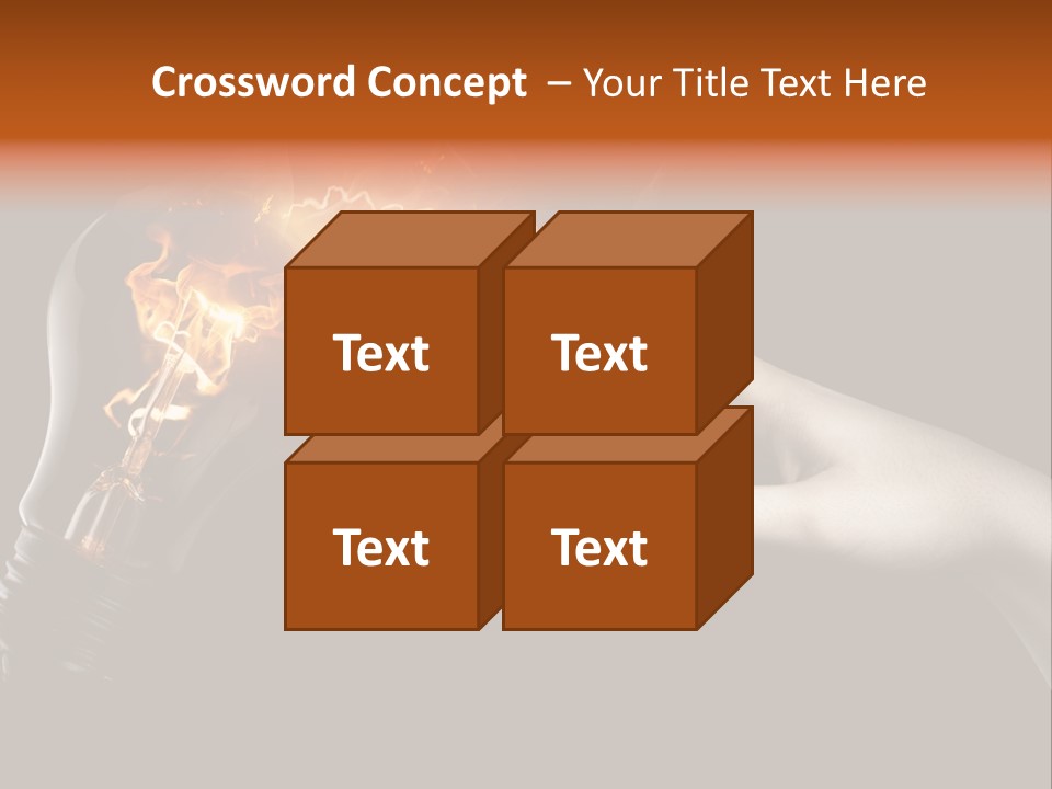 A Person Pointing At A Light Bulb With Fire Coming Out Of It PowerPoint Template