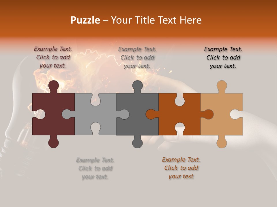 A Person Pointing At A Light Bulb With Fire Coming Out Of It PowerPoint Template