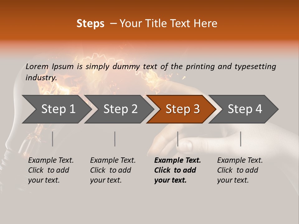A Person Pointing At A Light Bulb With Fire Coming Out Of It PowerPoint Template