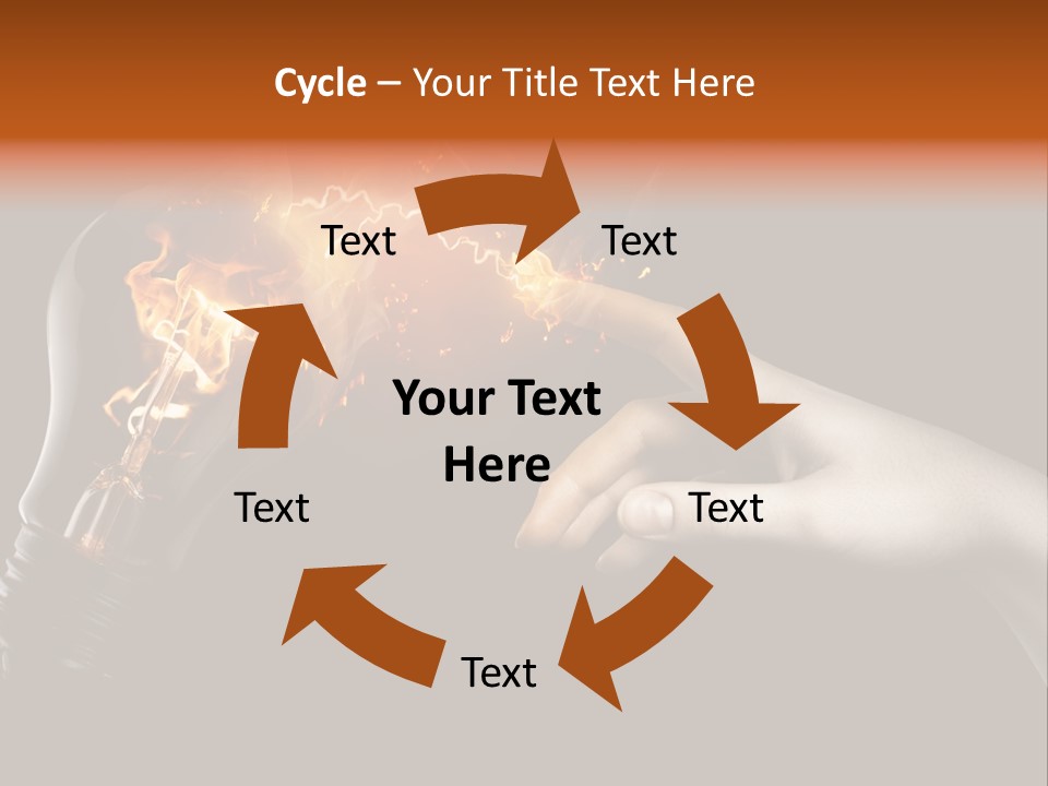 A Person Pointing At A Light Bulb With Fire Coming Out Of It PowerPoint Template