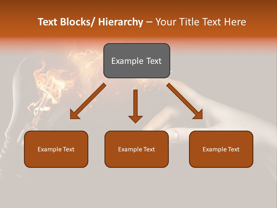 A Person Pointing At A Light Bulb With Fire Coming Out Of It PowerPoint Template