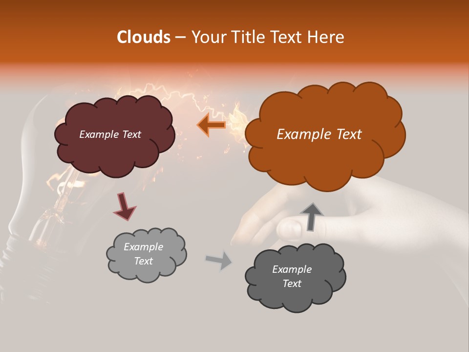 A Person Pointing At A Light Bulb With Fire Coming Out Of It PowerPoint Template