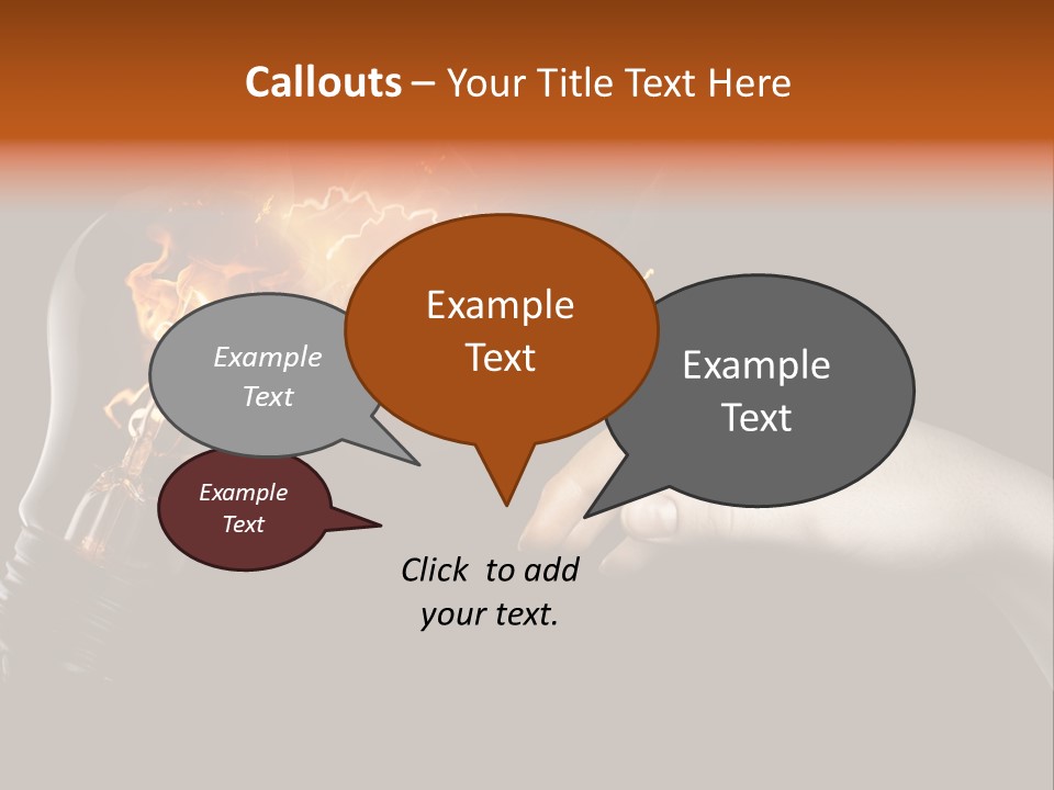 A Person Pointing At A Light Bulb With Fire Coming Out Of It PowerPoint Template