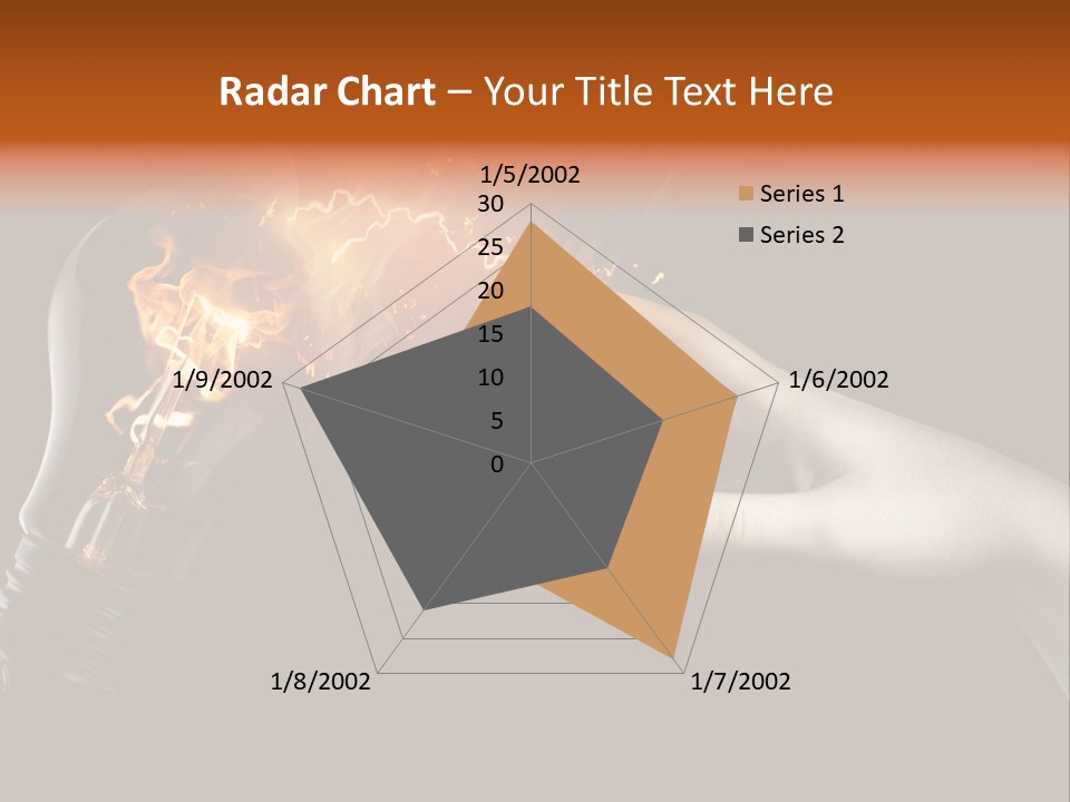 A Person Pointing At A Light Bulb With Fire Coming Out Of It PowerPoint Template
